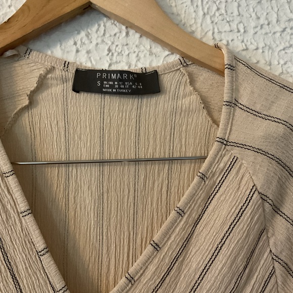 Primark Cream V-Neck Striped Boho Dress - Picture 2 of 5